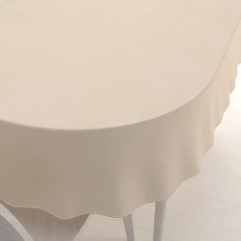 Biante Teflónový oválny obrus TF-002 Svetlo béžový 100x160 cm