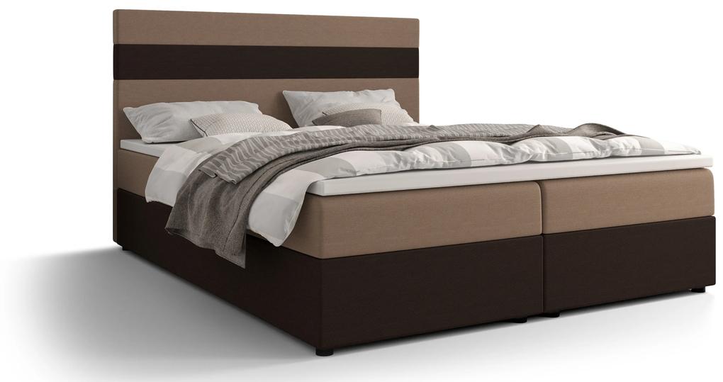 Manželská posteľ Boxspring 180 cm Locos Comfort (svetlohnedá + tmavohnedá) (s matracom a úložným priestorom). Vlastná spoľahlivá doprava až k Vám domov. 1056131