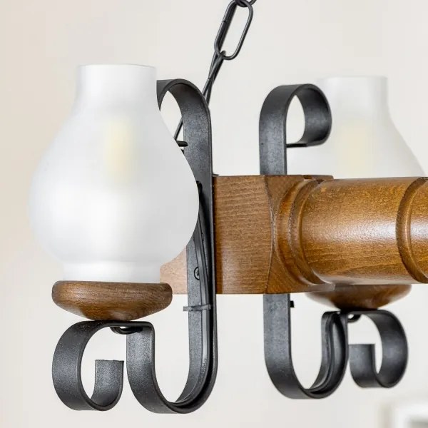 Brilagi - Luster na reťazi RUSTIC 4xE14/40W/230V buk/orech