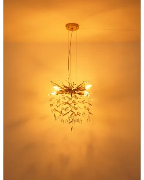 Globo 64138HG - Luster na lanku QUEENA 4xE14/40W/230V zlatá