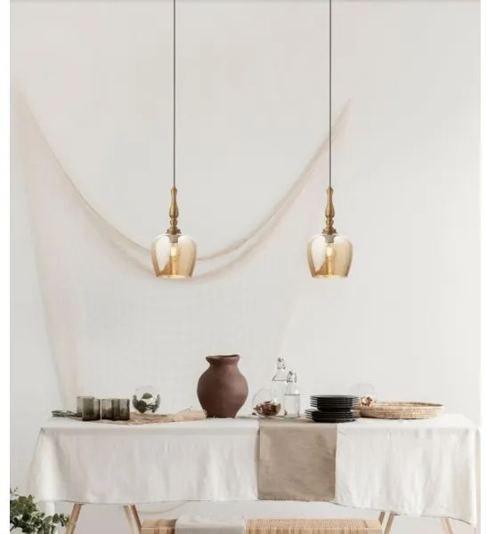 Redo 01-2740 - Luster na lanku TOLL 1xE27/42W/230V bronzová