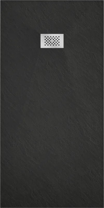 Mexen Hugo, obdĺžniková sprchová vanička SMC 180 x 90 cm, čierna, oceľová krytka, 42709018-X