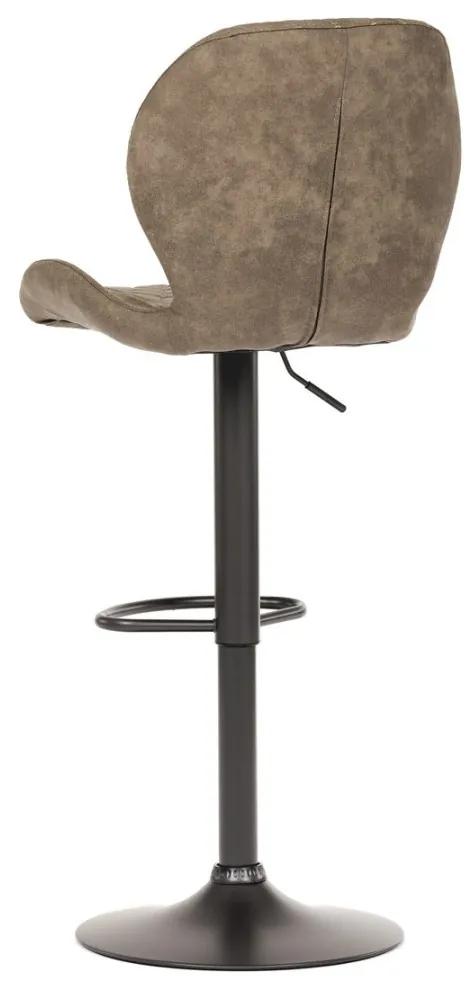 Autronic COWBOY - stolička barová - hnedá, kov + látka
