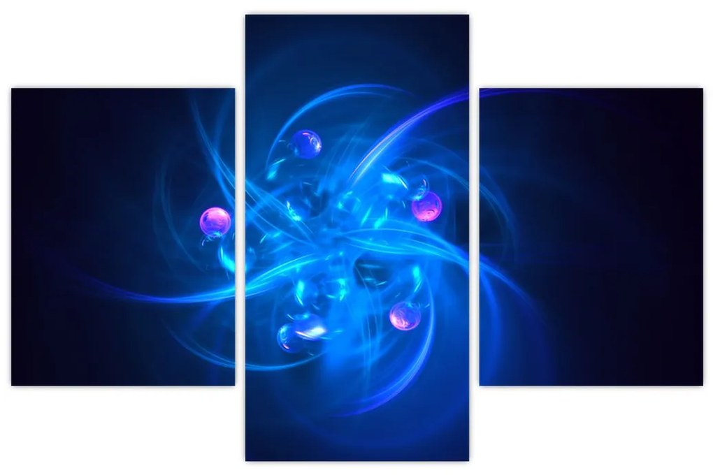 Moderný obraz modrej abstrakcie (90x60 cm)