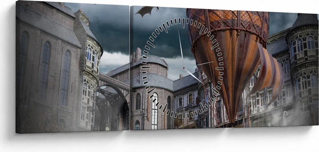 Obraz - Surrealistická krajina (s hodinami) (90x30 cm)