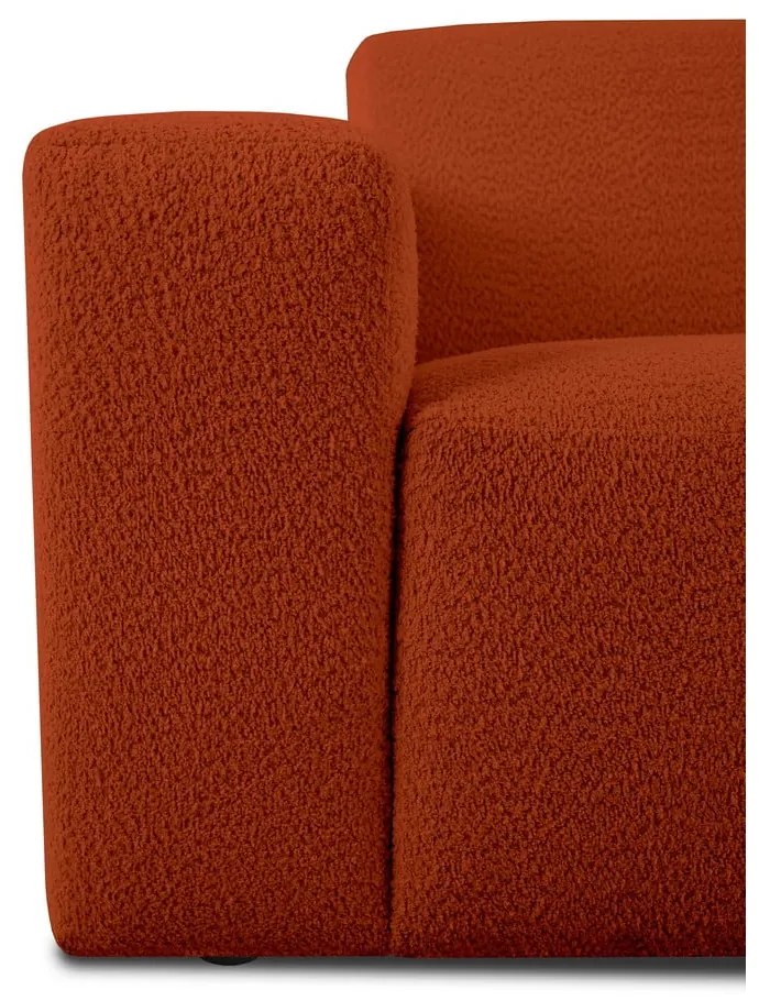 Rohová pohovka z textílie buklé v tehlovej farbe (do "U") Roxy – Scandic