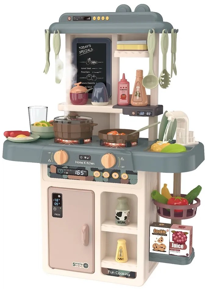 MULTISTORE Detská kuchynka so zvukmi, LED, parou a 46 doplnkami