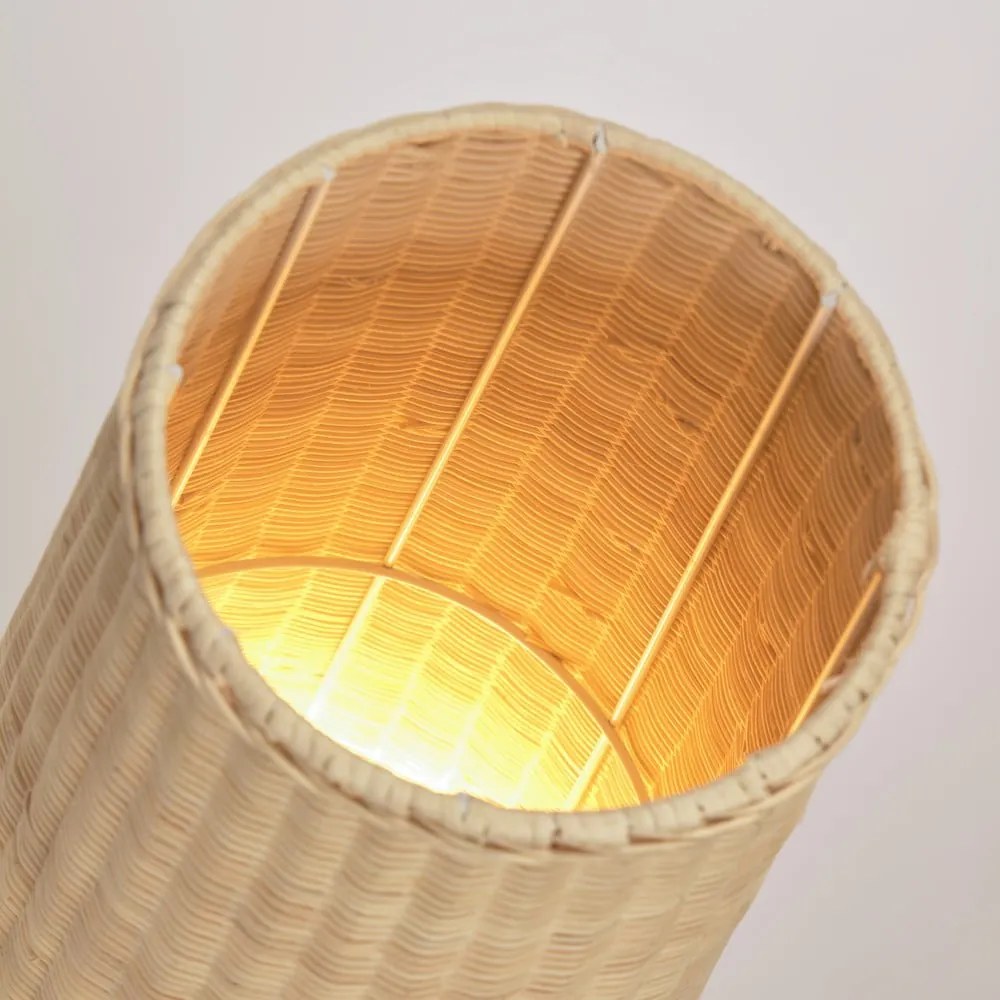 V prírodnej farbe ratanová stojacia lampa s ratanovým tienidlom (výška 120 cm) Kamaria – Kave Home