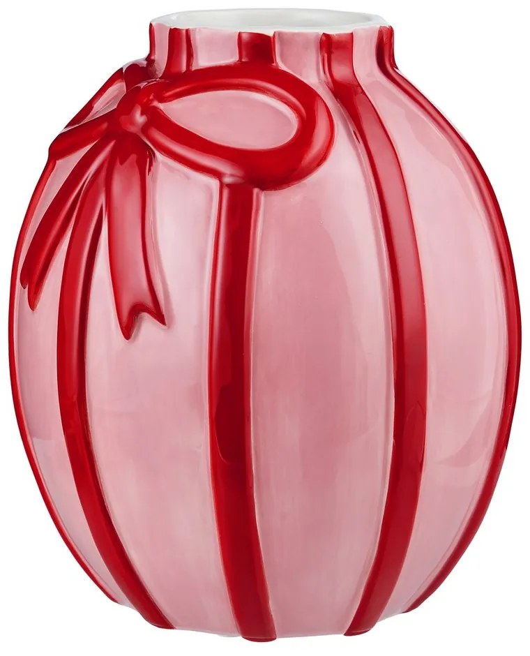 PRESENT Váza 18 cm - ružová/červená