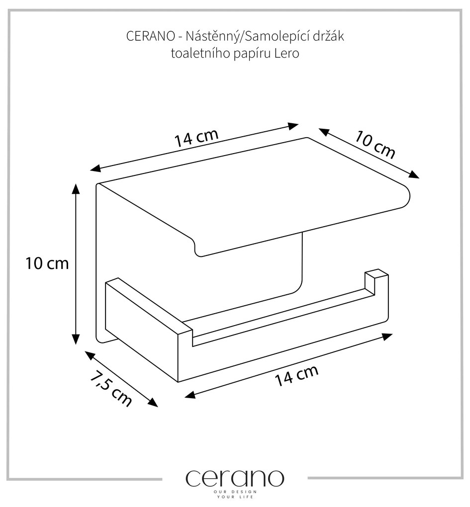 CERANO - Nástenný/Samolepiaci držiak toaletného papiera Lero - chróm, CER-CER-479494
