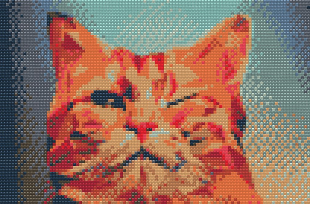 Gario Diamantové maľovanie Vektorová mačka Rozmery: 60 x 40 cm, Rámovanie: S vnútorným rámom, Diamanty: Štvorcové