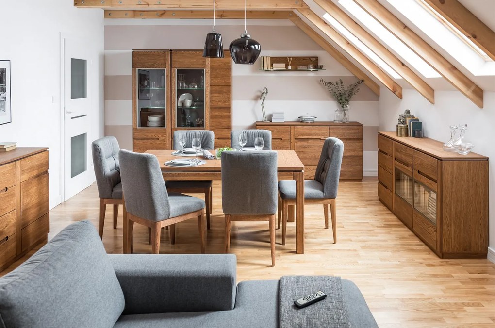 Vitrína Montenegro 10 58 cm z masivu levá dub Rustikal