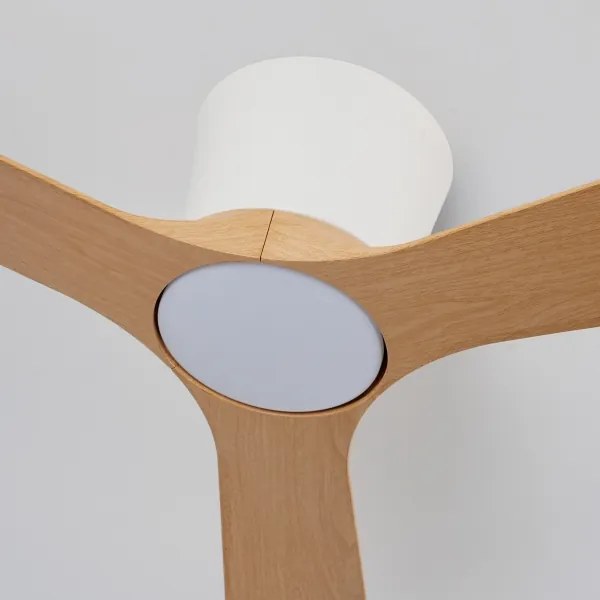 ZEVENTI - LED stropný ventilátor AUREX LED/24W/230V Wi-Fi Tuya biela/dub + diaľkový ovládač