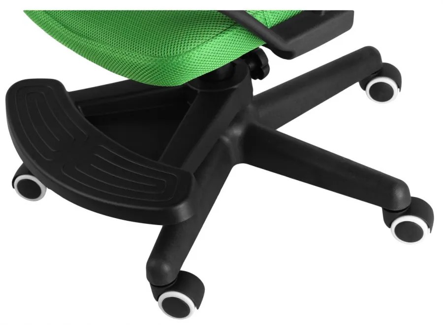 Detská stolička Neoseat MONKEY s podnožou — látka, čierna / zelená