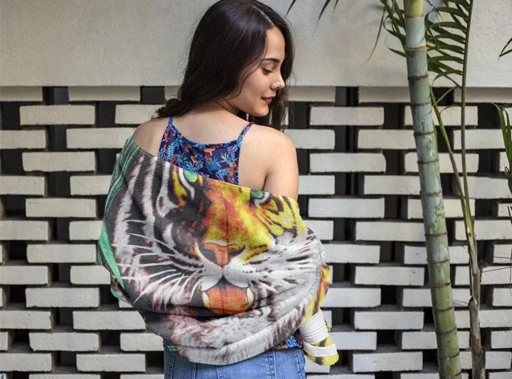 Plážová osuška TIGER 70x140 cm