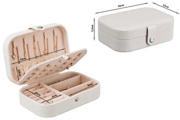 Elegantná šperkovnica VK 1782 organizér na bižutériu biela