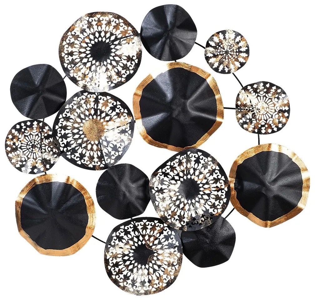 Nástenná kovová dekorácia HYPNOSIS čierna