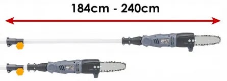 Elektrická reťazová píla na vysúvači Powermat PM-EPW-1000 | 1000W | teleskop 240 cm PM0502