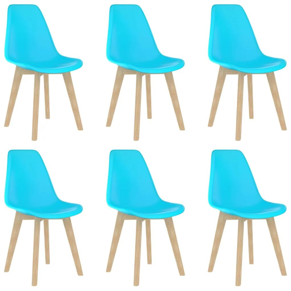 Jedálenské stoličky 6 ks, modré, plast 289127