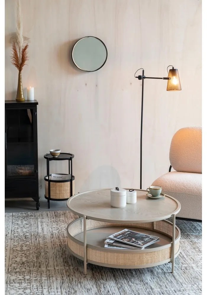 Okrúhly konferenčný stolík v béžovo-prírodnej farbe ø 80 cm Makoto – White Label