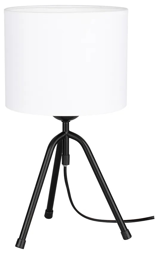 Tami Stolná lampa 1xE27 Max.60W Čierna / Čierne PVC / Biela