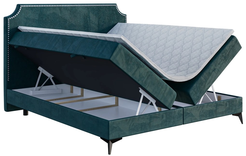Kontinentálna posteľ 120 cm Lexa (morská) (s matracom a úl. priestorom). Vlastná spoľahlivá doprava až k Vám domov. 1043385