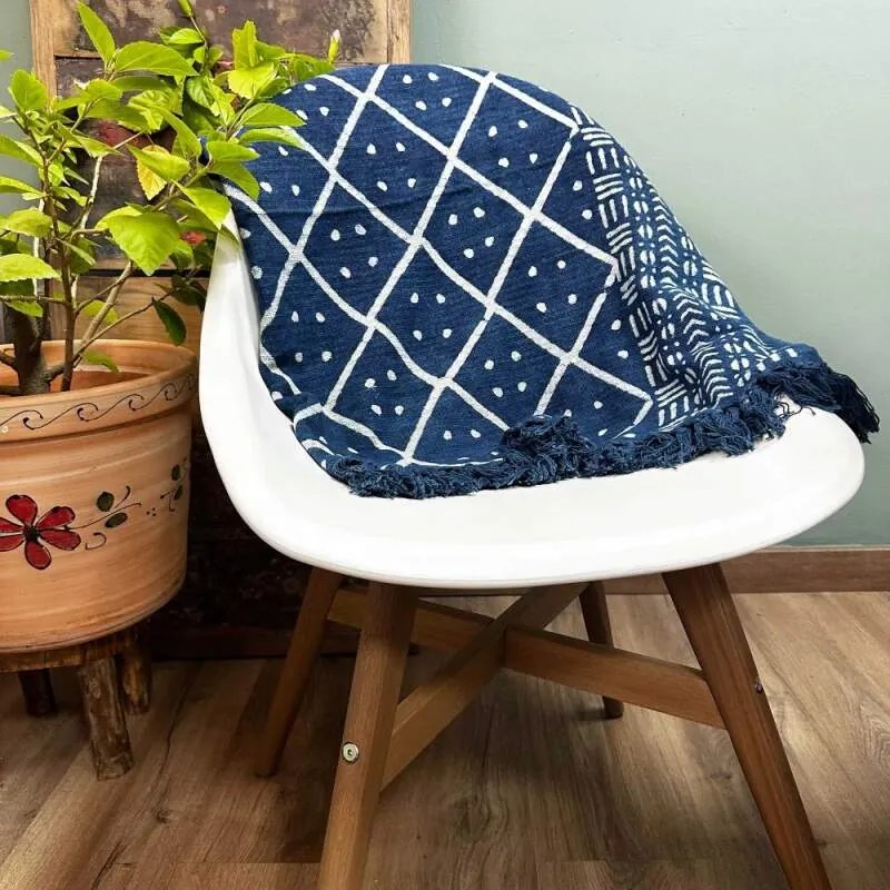 INDIGO vzorovaný prehoz 170x120cm modrý