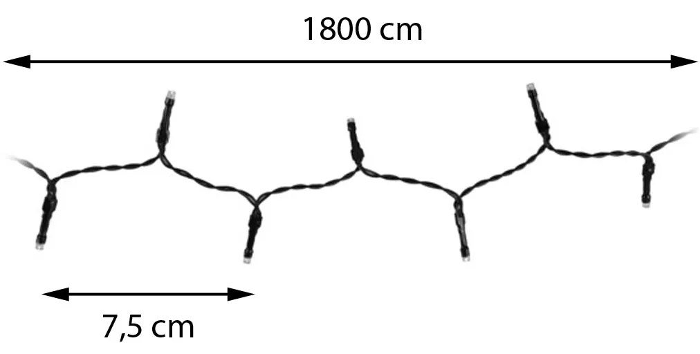 Vianočné svetielka 18 m/240 led studená biela