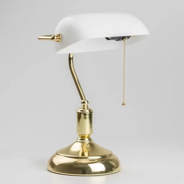Brilagi - Stolová lampa BANK OFFICE 1xE27/60W/230V zlatá/biela