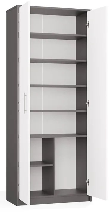 Kancelársky regál OLIV 2D antracit/biela