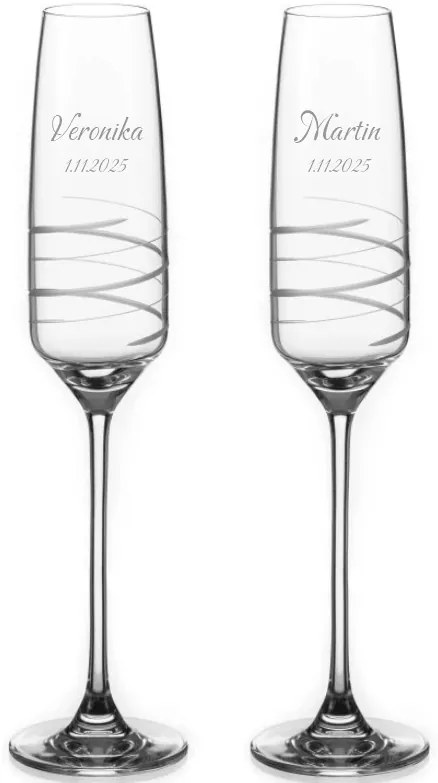Dekorant Svadobné poháre na šampanské Twist 170 ml 2KS