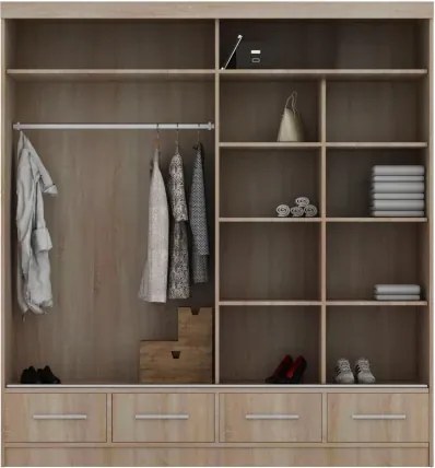 Šatníková skriňa Multi 200, Čierná