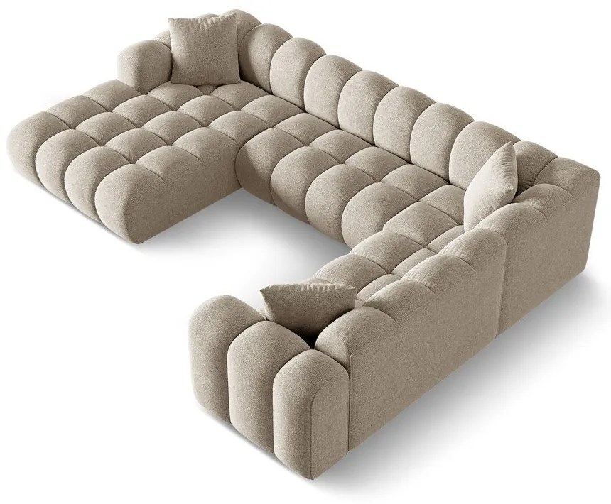 Svetlohnedá ženilková rohová pohovka (pravý roh/do tvaru "U") Treno – Cosmopolitan Design