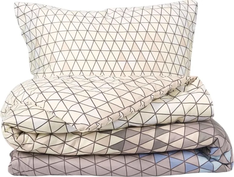 Matex Saténové obliečky Trojuholníky, 140 x 200 cm, 70 x 90 cm