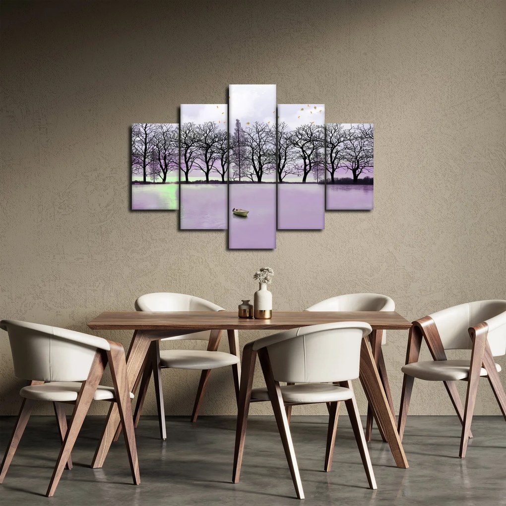 Obraz - Pramice na jazere (150x105 cm)