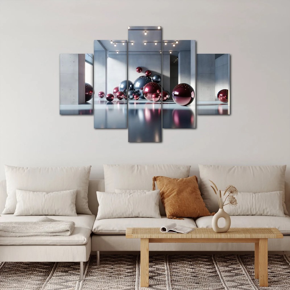 Obraz - 3D priestor s guľami II. (150x105 cm)