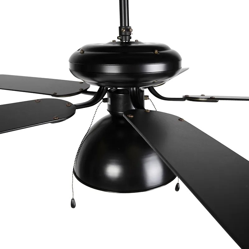 Stropný ventilátor čierny s béžovou farbou 130 cm s ťahacím káblom - Mistral Magna