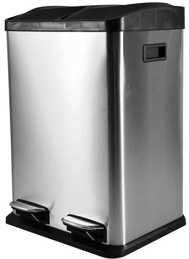 Odpadkový kôš 40 l (2x20 l) strieborná matná