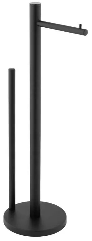 Erga Westa, držiak WC papiera so zásobníkom na toaletný papier, čierna matná, ERG-YKA-P.WESTA-BLK