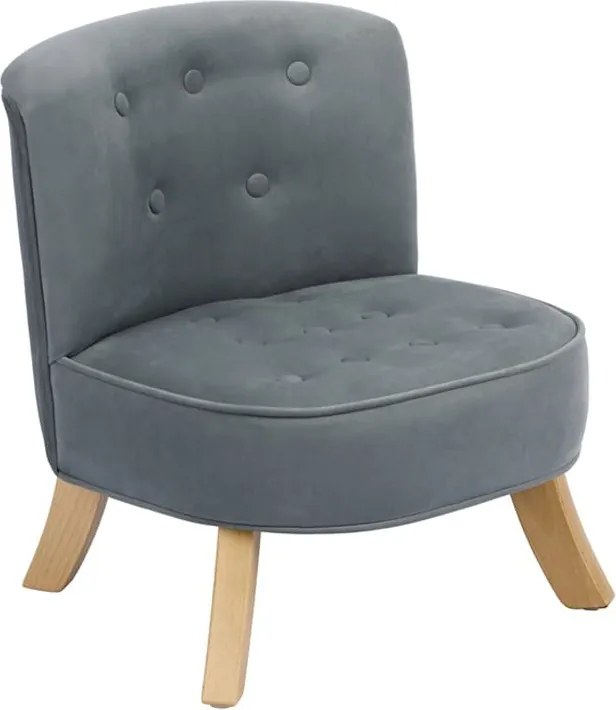 Detské kreslo velvet šedé 17 cm Biela