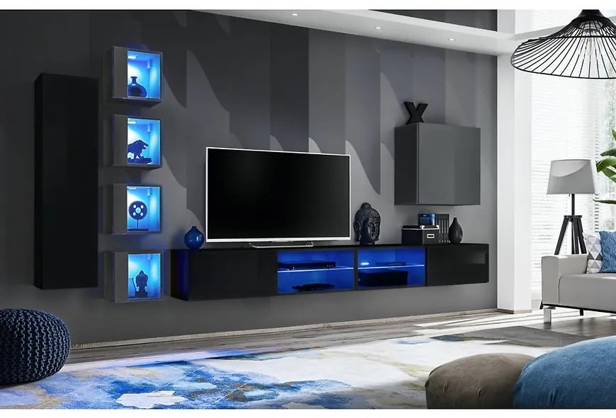 Obývacia Stena Switch Xxvi Čierna/Grafit