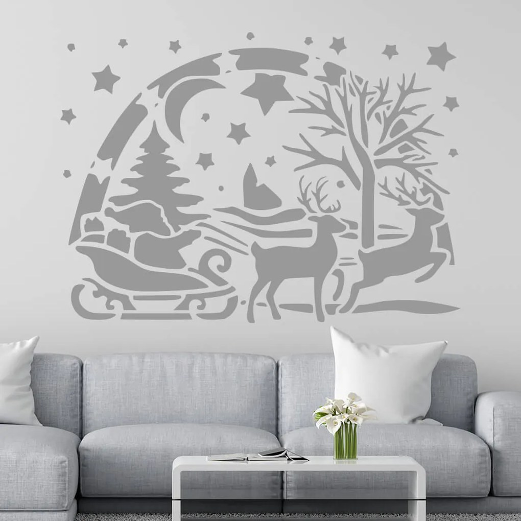 Veselá Stena Samolepka Santa Claus Farba: modrá, Veľkosť: 100 x 72 cm