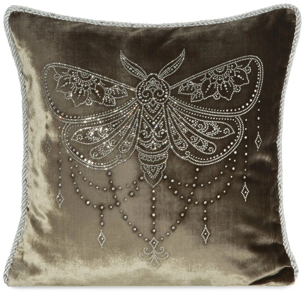 DEKORAČNÁ OBLIEČKA NA VANKÚŠ ROYAL8 45X45 CM TMAVOBÉŽOVÁ