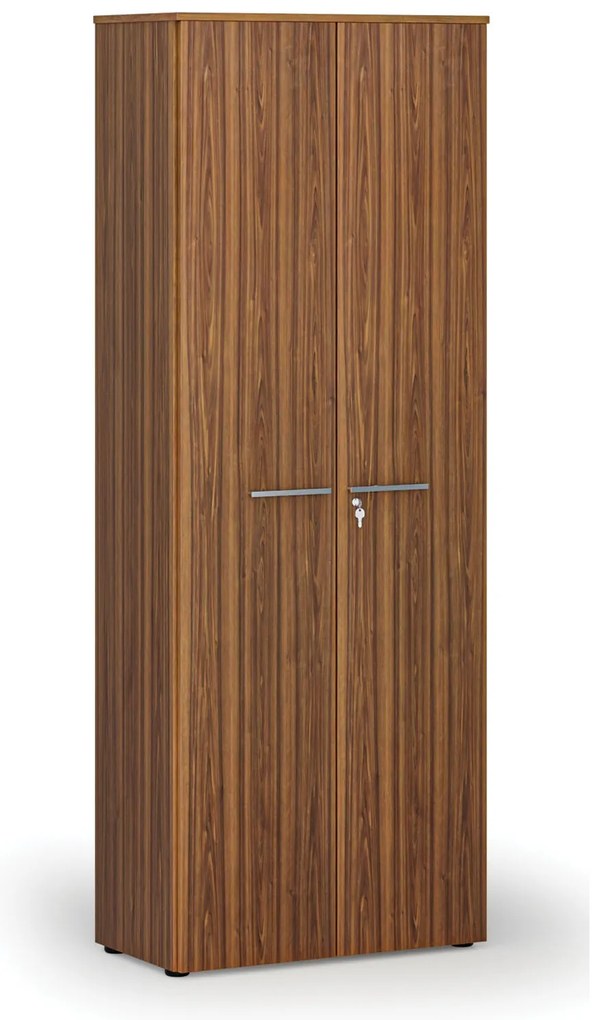 Kancelárska skriňa s dverami PRIMO WOOD, 800 x 420 x 2128 mm, orech