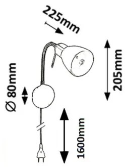 Rabalux 6300 - Flexibilná lampa SOMA 1xE14/40W/230V