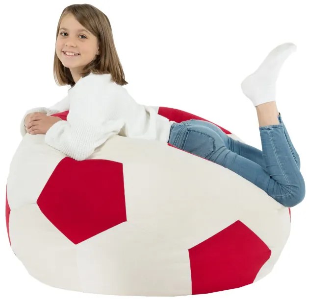 Sedací vak Futbal červený plyš