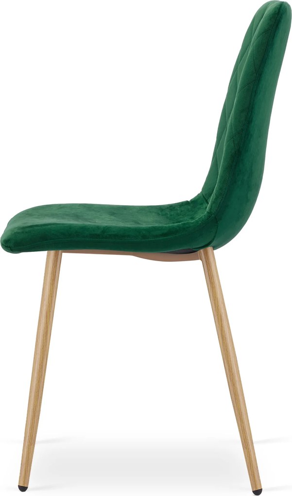 Set 4 kresiel TURIN - tmavozelený zamat