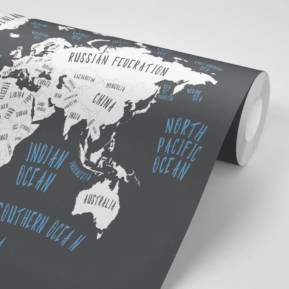Samolepiaca tapeta mapa sveta v modernom prevedení - 150x100