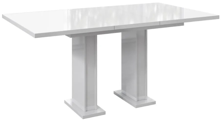 Rozkladací jedálenský stôl Gloss, biely lesk