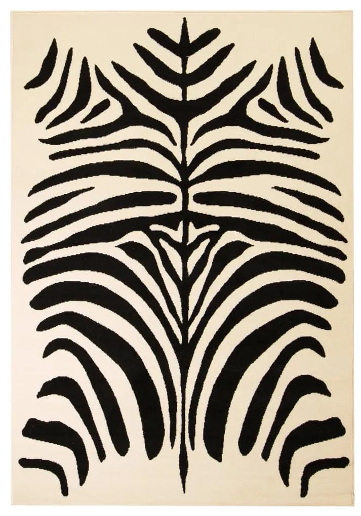 vidaXL Moderný koberec, zebrový dizajn, 120x170 cm, béžovo-čierny